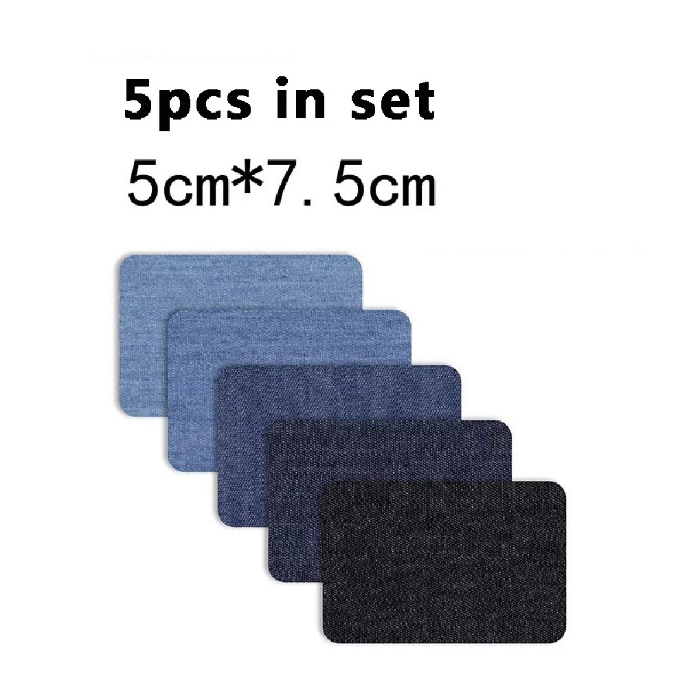 Parches de mezclilla para planchar, parches de coderas para pantalones vaqueros, ropa y pantalones vaqueros, tela de costura, DIY, 10 o 5 uds.: 5pcs 7.5 x 5cm