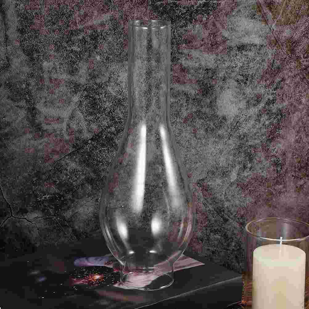 2 Pcs Glass Oil Lamp Chimney Antique Clear Kerosene Lamp Shade Replacement Vintage Lantern Covers Lighting Accessories