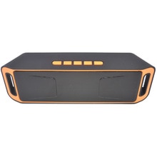 Multifunctional Portable Durable Wireless Bluetooth 4.0 Speaker TF USB FM Radio Dual Bass Sound Loudspeaker Accessories: Orange