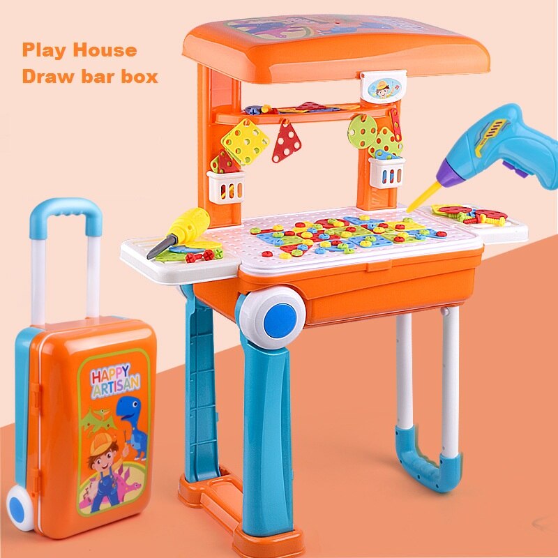 Children Early Educational Toys Play House Game Simulation Maintenance Tools Kids Hand Working Skills Exercise Draw-bar Box: draw bar box style