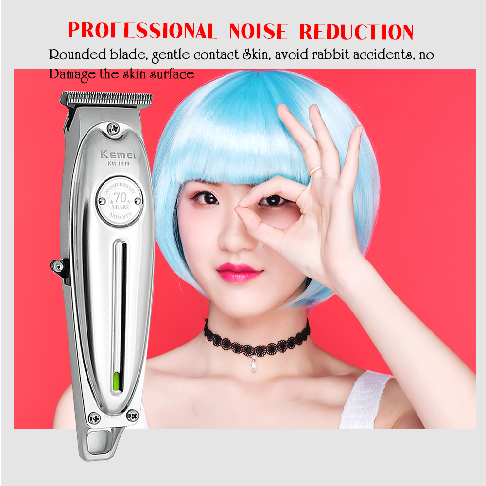 Kemei-maquinilla eléctrica para cortar el pelo para hombres, máquina para cortar el pelo de Metal, cabeza de aceite de 0mm, carga USB, 5w maquina de cortar cabello cortadora de pelo maquinilla de cortar