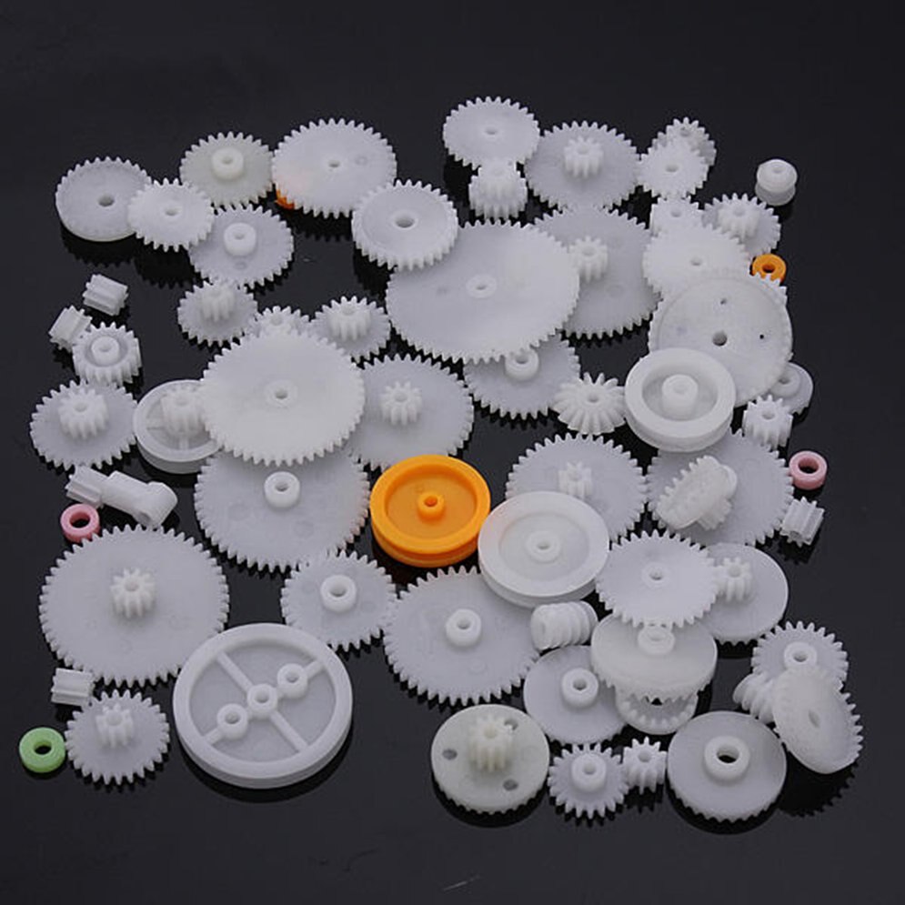 64 type plast krone gear enkelt dobbelt reduktion motor gear snekkegear
