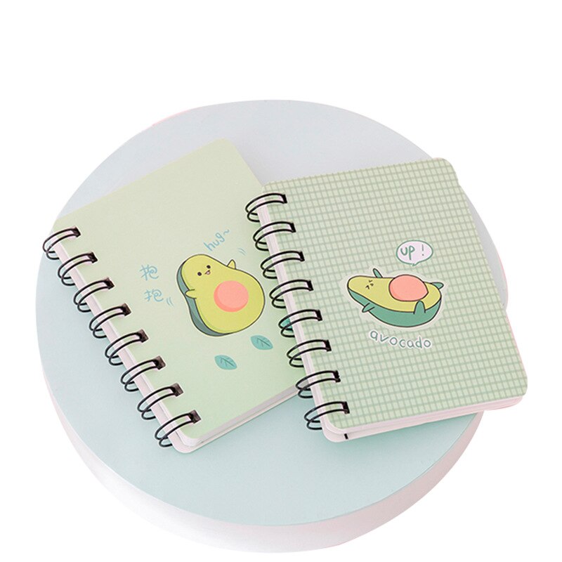 1 pièces Mini dessin animé kawaii cahier Flipable Portable bobine avocat feuilles mobiles bloc-notes journal fournitures scolaires papeterie nouvelle Arriv