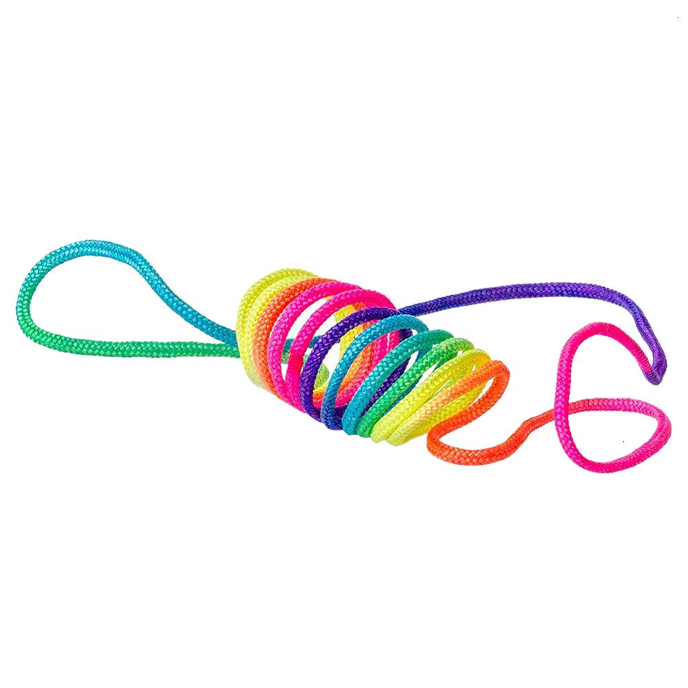 Le vieux jeu du doigt amusant torsion chaîne arc-en-ciel couleur corde chaîne avec enfants macramé cordon Ztringz arc-en-ciel