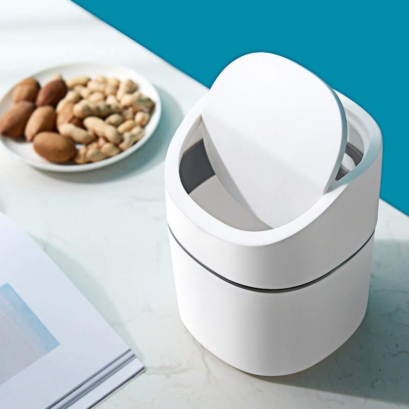 Nordic Desktop Trash Can Mini Small Waste Bin Plastic Home Office Table Trash Bin Dustbin Basket Household Sundries Barrel Box