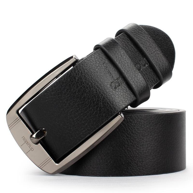 Mens Business Antique Alloy Leather Belts Pu Leather Business Formal Office Black Long Waistband Luxury Belt