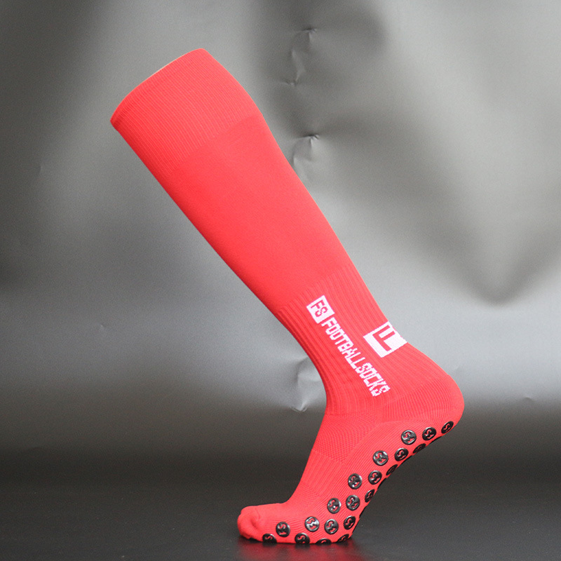 Voetbal Sokken Ronde Siliconen Zuignap Grip Anti Slip Voetbal Sokken Sport Mannen Vrouwen Training Sokken Calcetines Deportivos: Rood