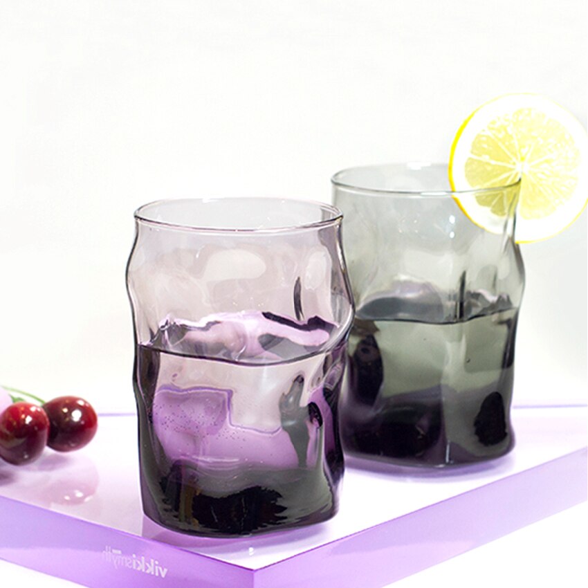 2pcs/300ML glass Cups Cold and transparent Water Cups couples Drinking utensils Wine Cup Bar Hotel Party Drinking ware