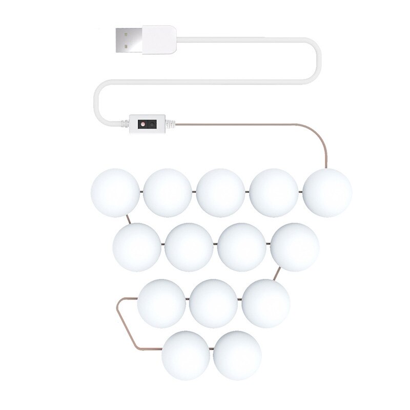 2/6/10/14pcs LED Makeup Mirror Light Bulb Hollywood Vanity Lights Stepless Dimmable Wall Lamp Sensor Light Bulbs Kit: 14pcs