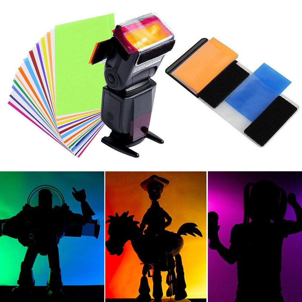 Sticker 12 Flash Color Card Speedlite Accessories Up Low Loss Practical Bag Plastic Filter Kit Color Stability