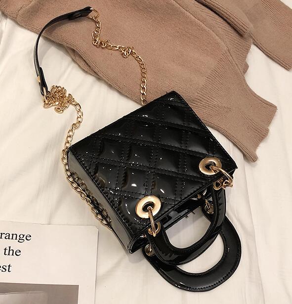 Sac à main de de luxe nouvelle femme fourre-tout sac de en cuir PU femmes concepteur sac à main chaîne épaule sacs de messager: Black