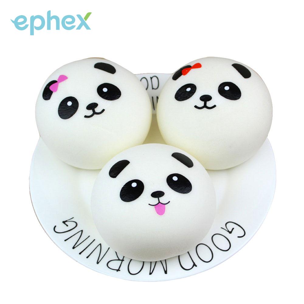 Ephex Weiß 7cm Party Favors Squishy Spielzeug Nette Panda Brot Charme Lustige Simulation Gurt Zubehör
