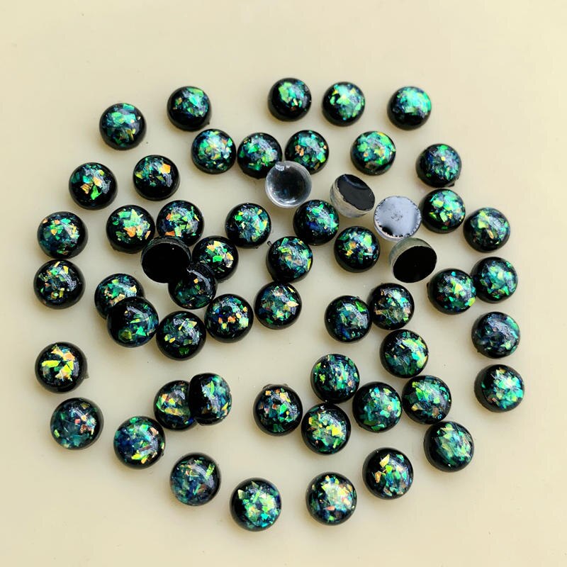 Mode Abs Kralen Half Ronde Plaksteen Resin Plakboek Voor Art Diy Sieraden Maken Kleding Decoratie 4*6Mm 100pcs -Z802