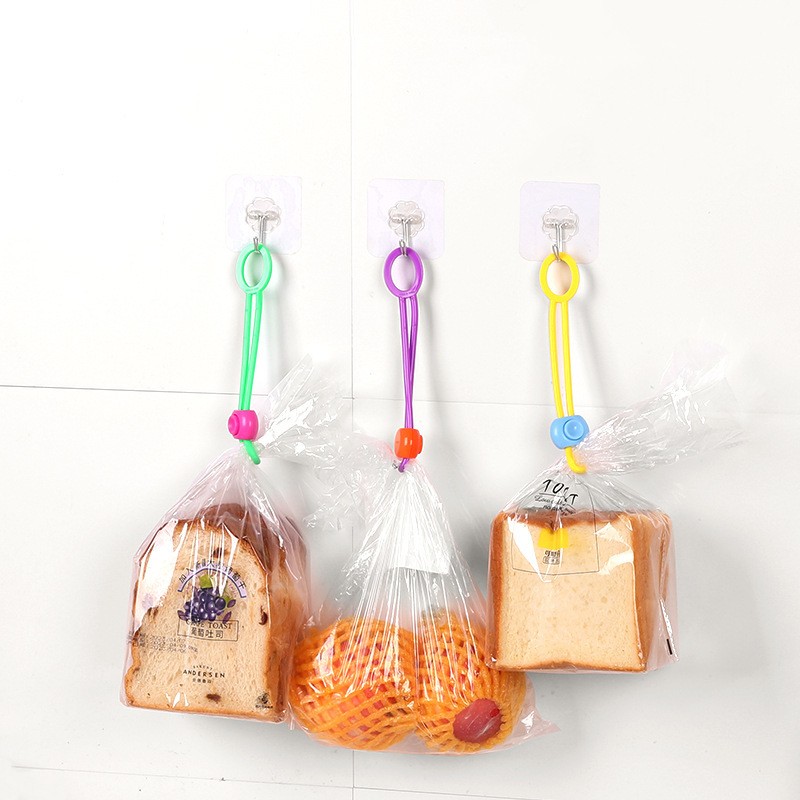 Clipe de vedação de saco de alimentos, clipes de vedação de frescor ajustável, corda de vedação multifuncional, organizador de cabo portátil, utensílios de cozinha