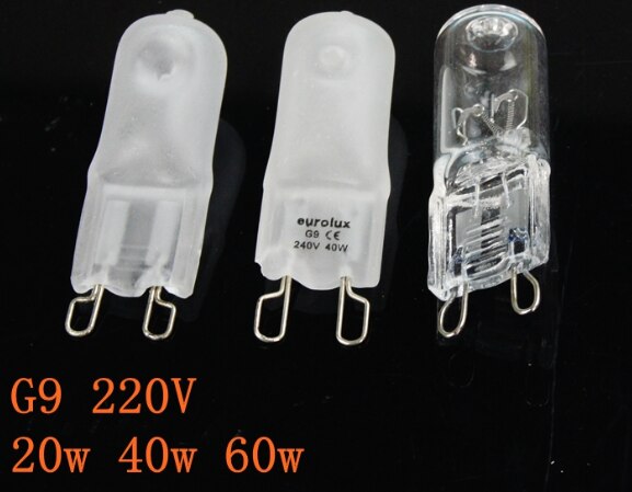 2 stks/partij Super Heldere G9 Halogeen Gloeilamp 25w 40w 60w Halogeen G9 220V 3000K warm Wit Indoor Clear Halogeen G9 Lamp