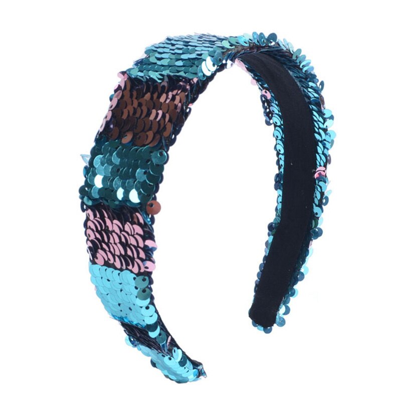 Lentejuelas sirena brillo lentejuelas deporte diademas para chicas antideslizante brillante pelo Hairband accesorios de estilo: 20