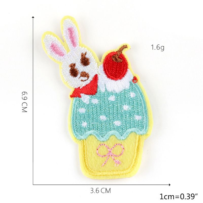 14 Uds. Parches de tela de dibujos animados para postres y magdalenas, parches de hierro para niños, apliques de costura decorativos bordados para bolsa de ropa DIY