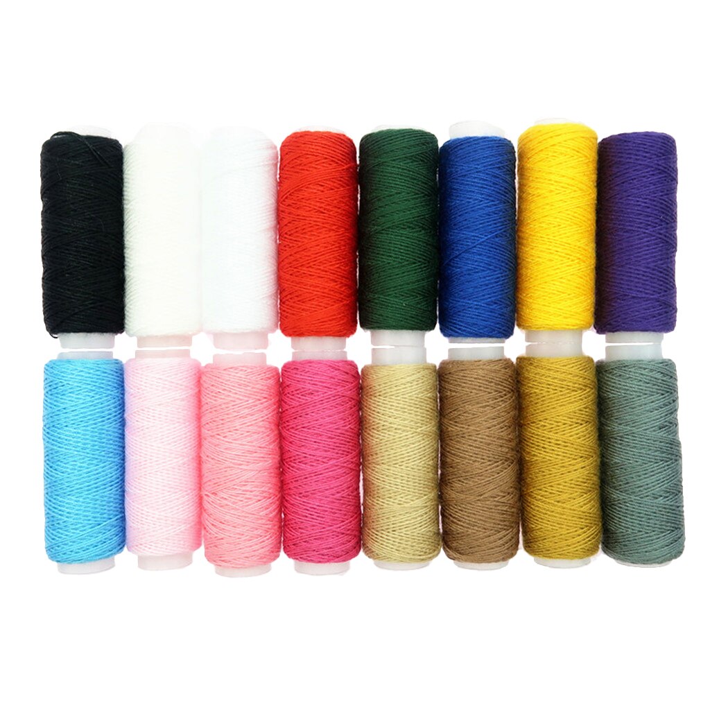 16 Rolls THICK Polyester Thread Cord for Jeans Denim Button Sewing Craft