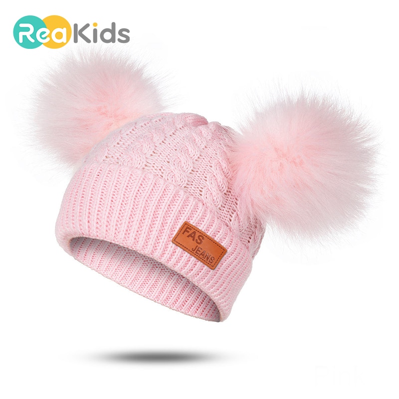 Pompom Baby Winter Hat For Girls Boys Knitted Warm Cap Hat Casual Beanies Kids Winter Hat Children Knitted Cute Baby Cap Unisex