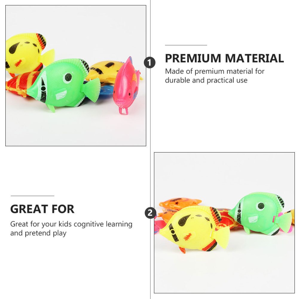 24pcs Simulate Fish Miniature Tropical Fish Model Fish Figure Toys Ornament for DIY Fish Tank Aquarium(Random Pattern an