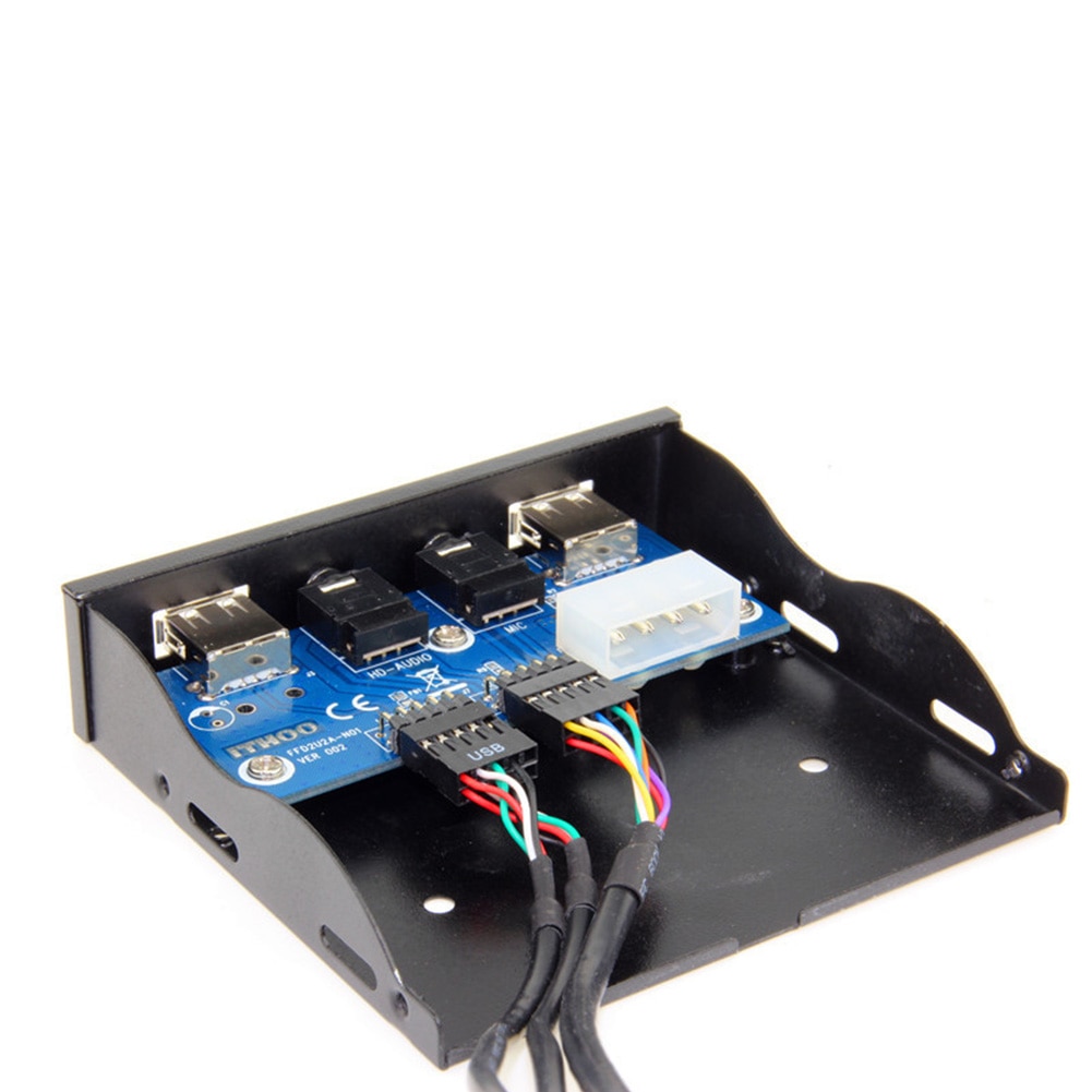 USB 3.0 2 Port 3.5in Hub Microphone Input Desktop Front Panel Floppy Bay Multifunction Adapter Metal Plug And Play HD Output