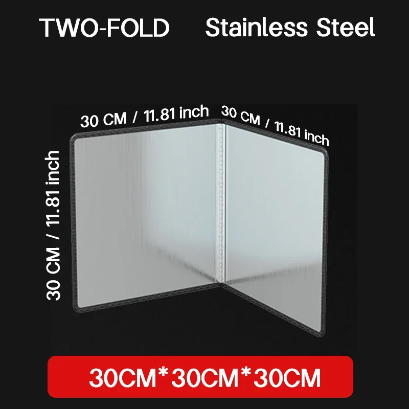 1/2Pcs Kitchen Gas Stove Baffle Stainless Steel Frying Oil Splashing Protection Foldable Splash Proof Baffle Kichen Accessories: Red