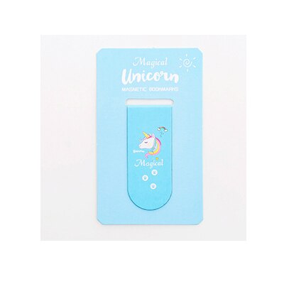 Unicorn Bookmarks Magnetic Girls Kawaii Bookmarks For Book Paper Files Organiser Office School Supplies Staitonery: Blue