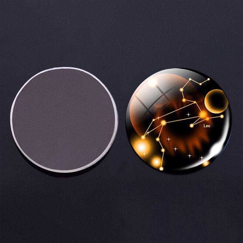 12 sterrenbeeld koelkastmagneet dierenriem glas bol rond magnetische koelkaststickers koelkastmagneet huisdecoratie: Leeuw