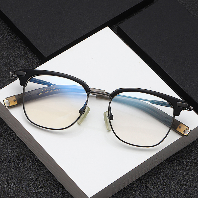 Montura de placa para gafas para hombre, Marco para cejas, Dita411 con el mismo marco grande de cara ancha, se puede combinar con vidrio Retro para Miopía