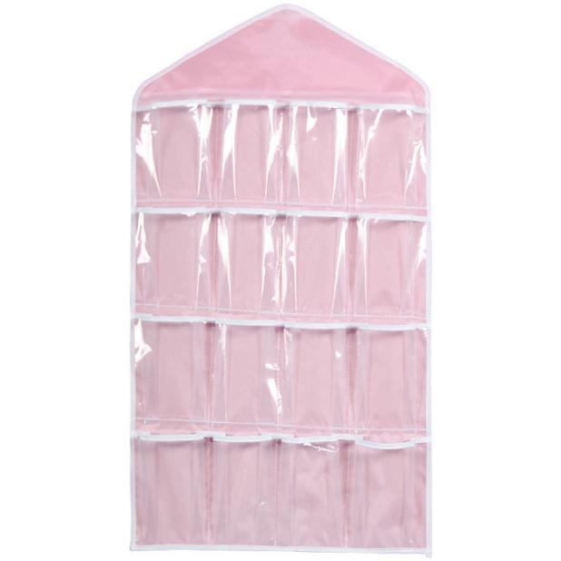! 16 zakken Clear Opknoping Tas Sokken Beha Ondergoed Rek Hanger Organizer Gratis MI