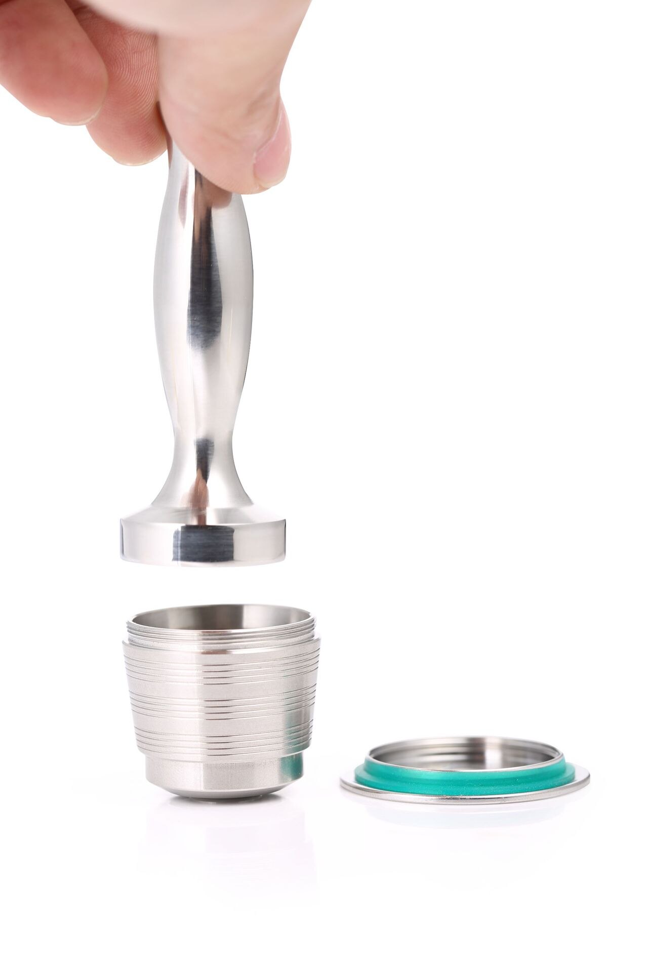 304 stainless steel espresso coffee bean solid powder hammer capsule cup mocha powder pressing appliance set