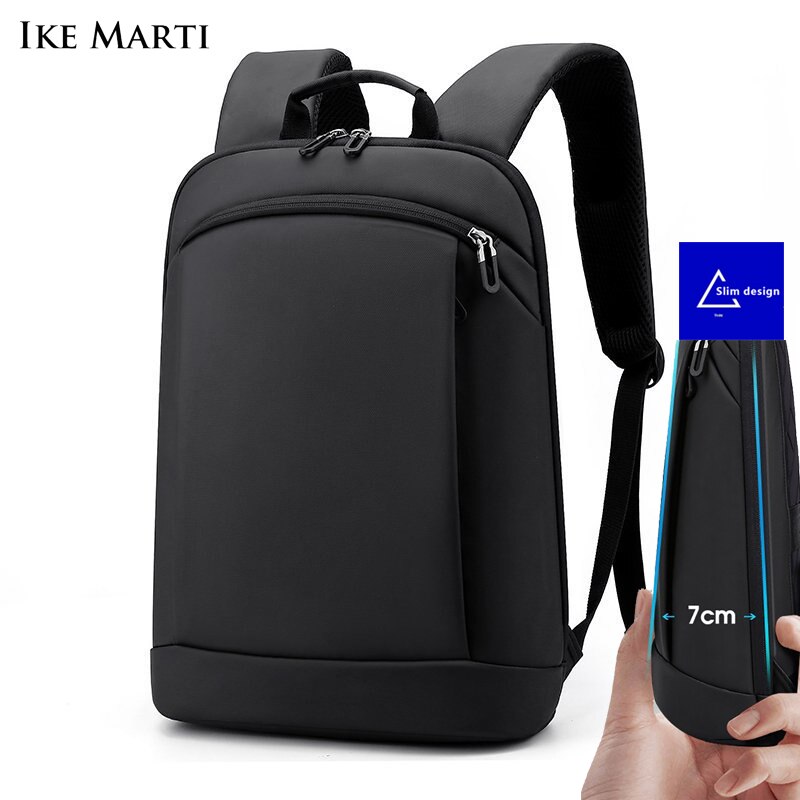 IKE MARTI-mochila fina para ordenador portátil Unisex, bolsa de trabajo de oficina de 15,6 pulgadas, de negocios, color negro: Composite black