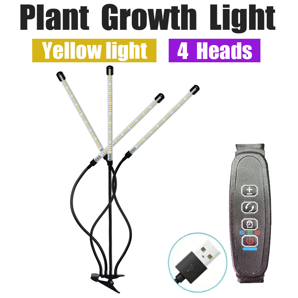 Lámpara de luz LED para cultivo de plantas, sistema de cultivo hidropónico de espectro completo para invernadero, accesorios de interior, luz amarilla para plantas, USB00: Verde