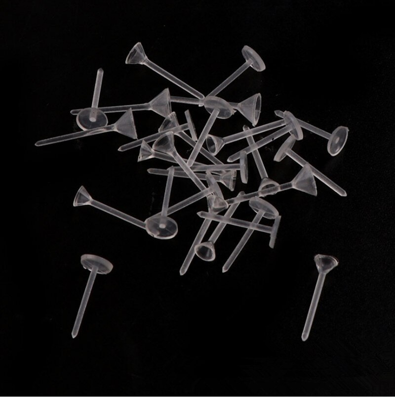 500 p Blank Flat/Cup Earring Pin Post Noten Stud Oorbellen Terug Stoppers Oor clip Rubber Pad Oorbellen sieraden bevindingen Plastic Pinnen