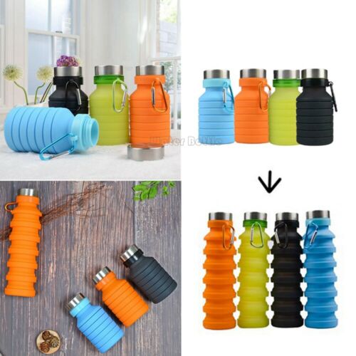 Squeezed Adjustable Water Bottles Bottle Folding Sports Travel Climbing Hiking Drink Bottles Kettle 550ML