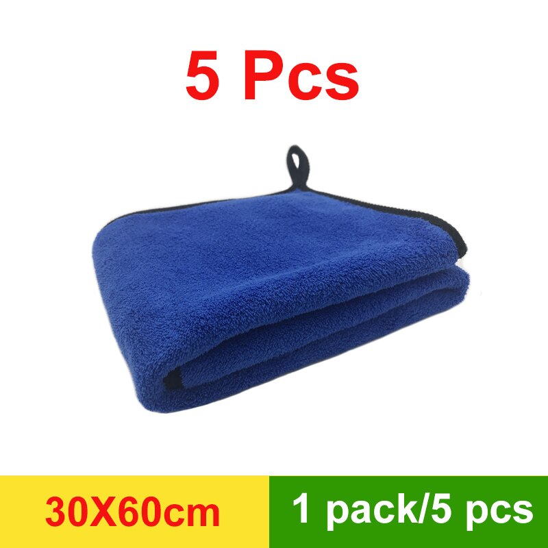 Microfiber Towel Car Microfiber Cloth Wash Towel Microfiber Cleaning Cloth Car Wash Drying Towel Auto Detailing: 30x60x5pcs