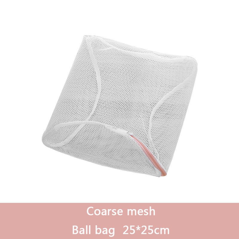 Fresh Solid Laundry Washing Bag Beautiful Zippers High Density Permeable Mesh Large Washing Machine Protection Bags For Clothes: Coarse Mesh Ball bag