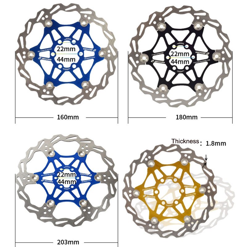 Zoom Bicycle Disc Brake MTB Brake Float Floating Disc Rotors 160mm 180mm 203mm Hydraulic Brake Pads Float Rotors Bicycle Parts