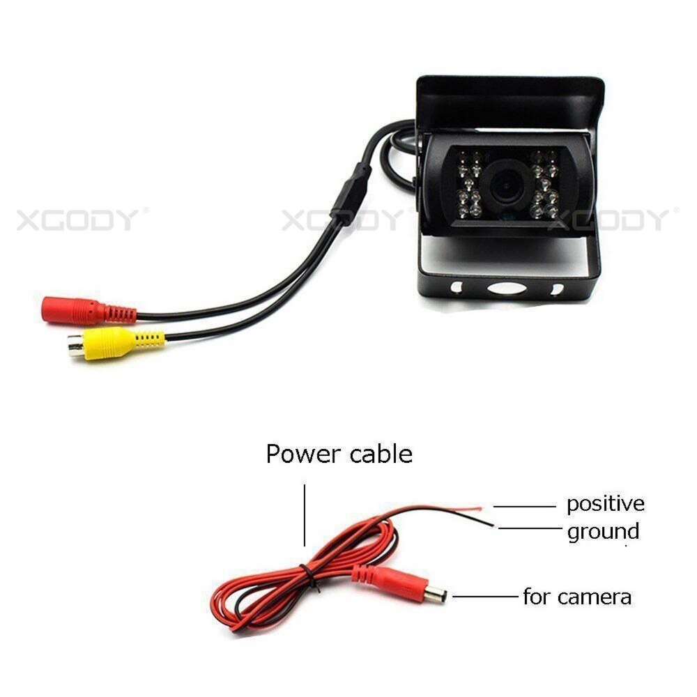 Cámara de vista trasera del camión XGODY 10m cámara de visión trasera de cable Led 12V 2,5mm 120 cámara de marcha atrás de ángulo para navegación GPS con Bluetooth AVIN