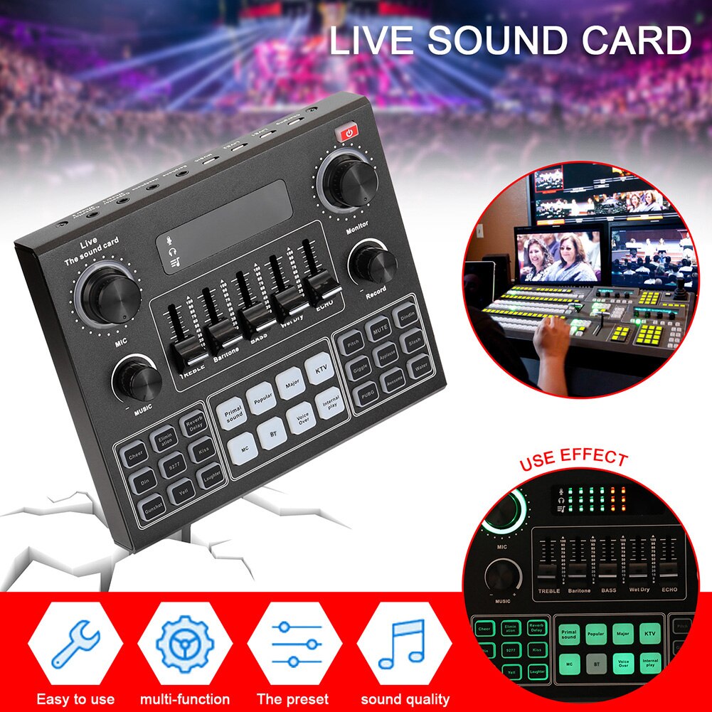 V9 Audio Sound Card 3.5mm Headset Live Studio Phone Computer Sound Adapter