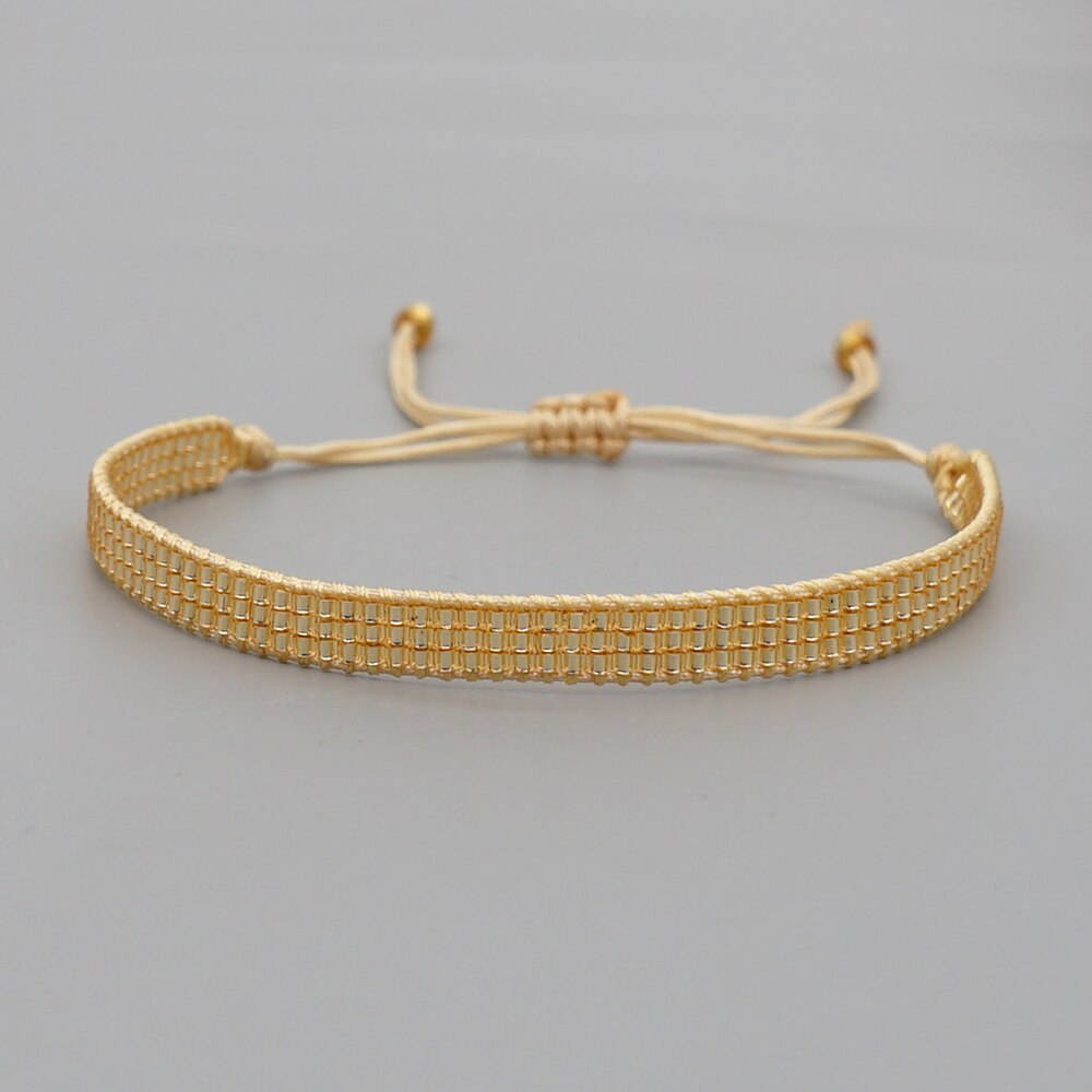 Goboho-pulsera de flores Miyuki para mujer, accesorios de joyería con cuentas, telar hecho a mano, Pulseras tejidas, joyería de concha Bohemia