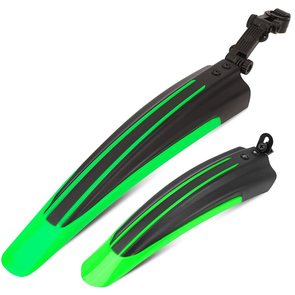 Juego de guardabarros para bicicleta de montaña, neumáticos ajustables para ciclismo, guardabarros delantero y trasero, para MTB: Green