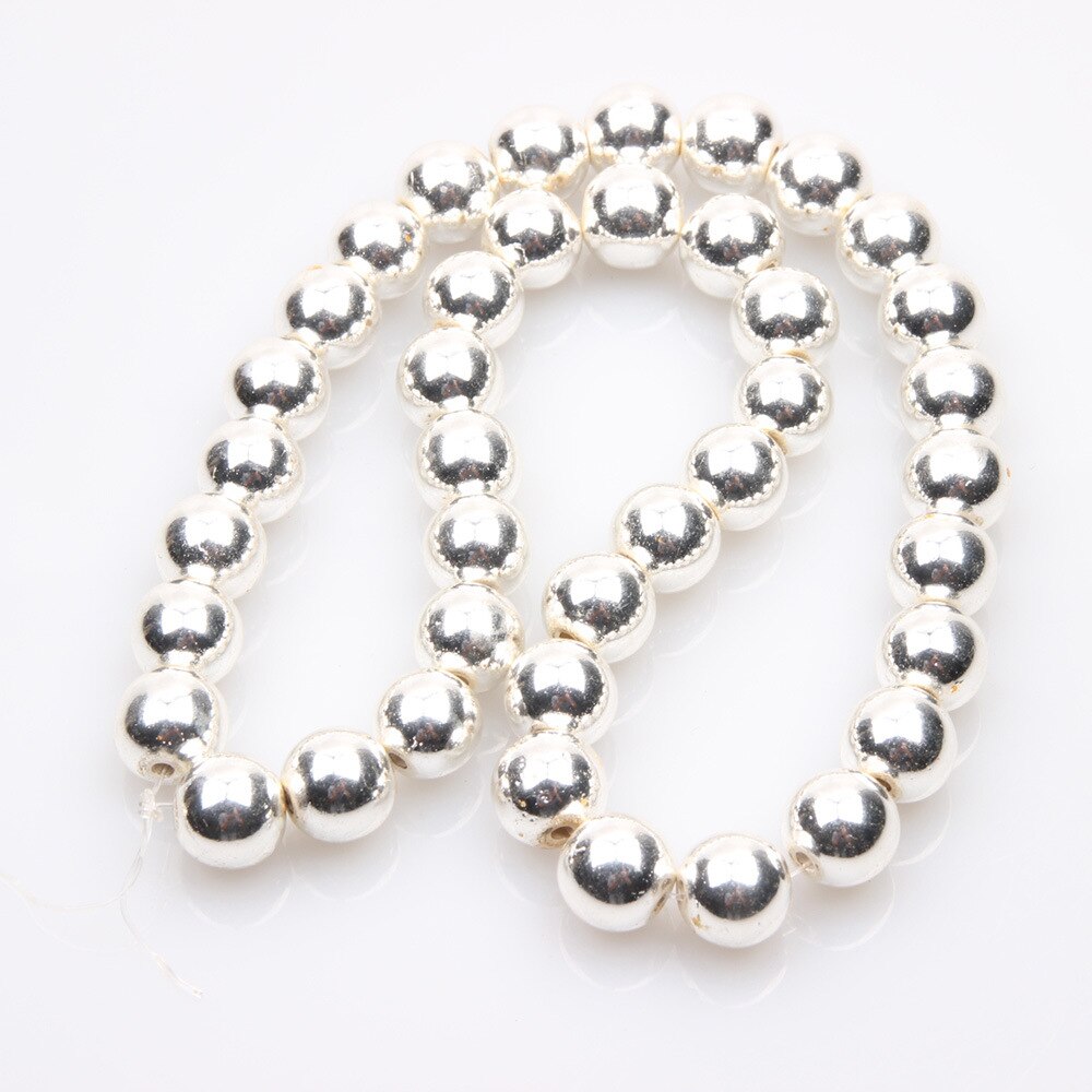 Naturale Pietra Magnete Pietra Branelli Allentati di Pietra di Calcoli Biliari Nero Branelli della Sfera Dei Monili per Monili Che Fanno FAI DA TE Accessori Della Collana Del Braccialetto: silver white / 10mm 40pcs beads