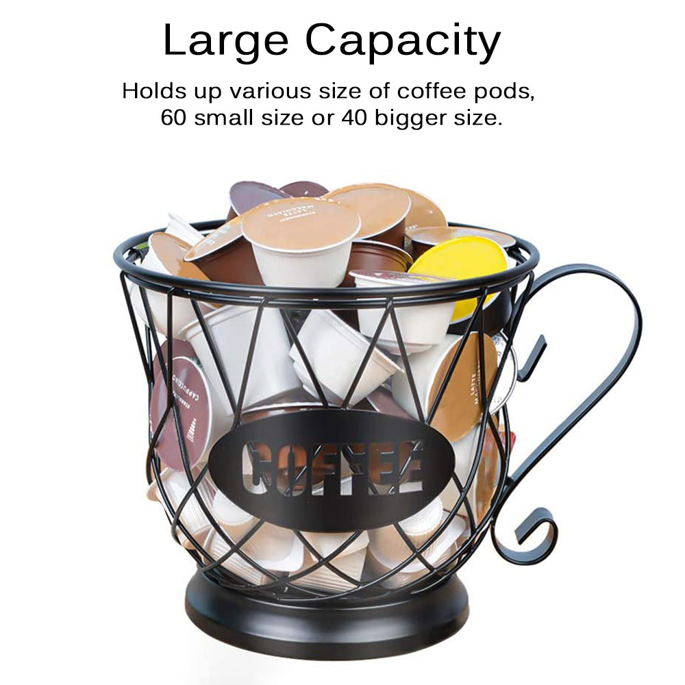 Universal Coffee Capsule Storage Basket Coffee Cup Basket Retro Pod Black Storage Basket Style For Family Cafe Restaurant