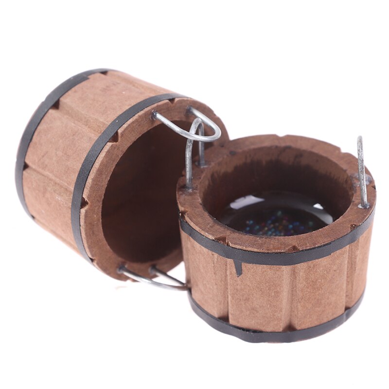 1Stck Holz Becken Holz Fass Möbel 1:12 Puppenhaus Miniaturen Puppe Haus Zubehör