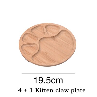 Fresh keeping tray bamboo bowl plate solid wood dividing food plate fruit plate solid wood western food tray: F
