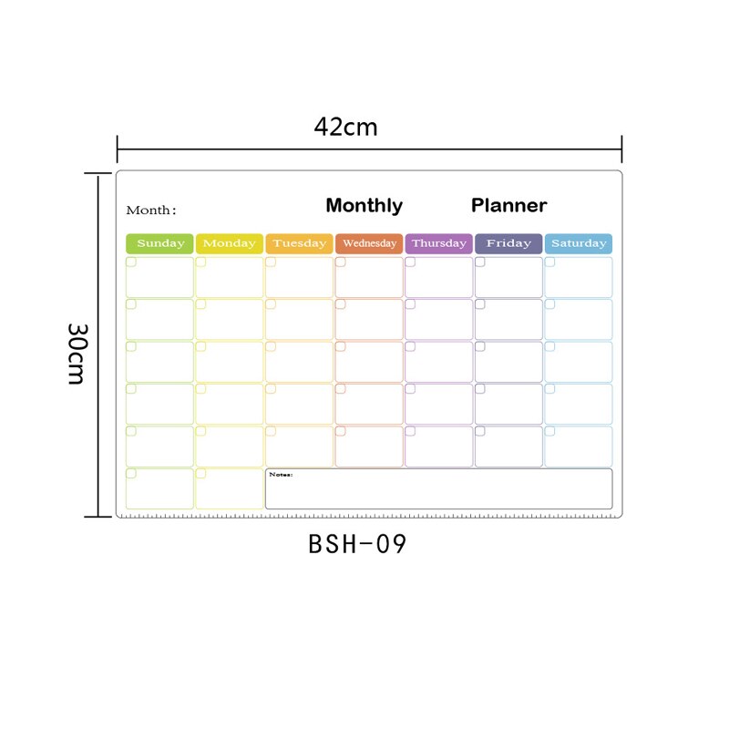 Magnetic Dry Erase Monthly Calendar Set-Magnetic White Board Weekly Planner &amp; Grocery Organizer for Kitchen Refrigerator: BSH09
