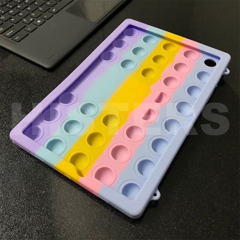 Pop It Fidget Silicon Cover Case for Samsung Galaxy Tab A8 SM-X200 SM-X205 10.5&quot; Tablet PC Shockproof Funda with Kickstand