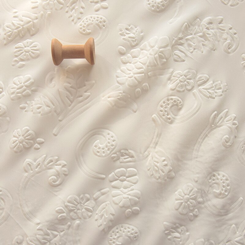 Rijst wit driedimensionale relief elastische chiffon stof diy stof
