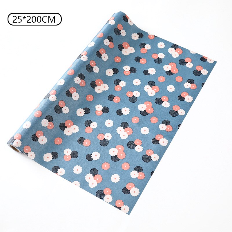 Moisture & Oil Proof Drawer Mat, Cabinet Mats, Kitchen Table, Shelf Liner, Non-slip Paper Pads, Waterproof Tablecloth, 35x200cm: Blue flowers / 25x200cm